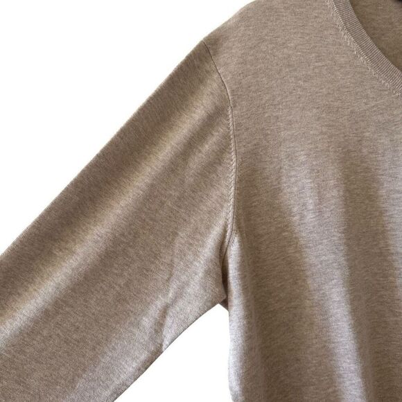 Facconable Tan Beige V-Neck Jumper Soft Minimalist Office SZ XXL #2385 - Picture 5 of 14